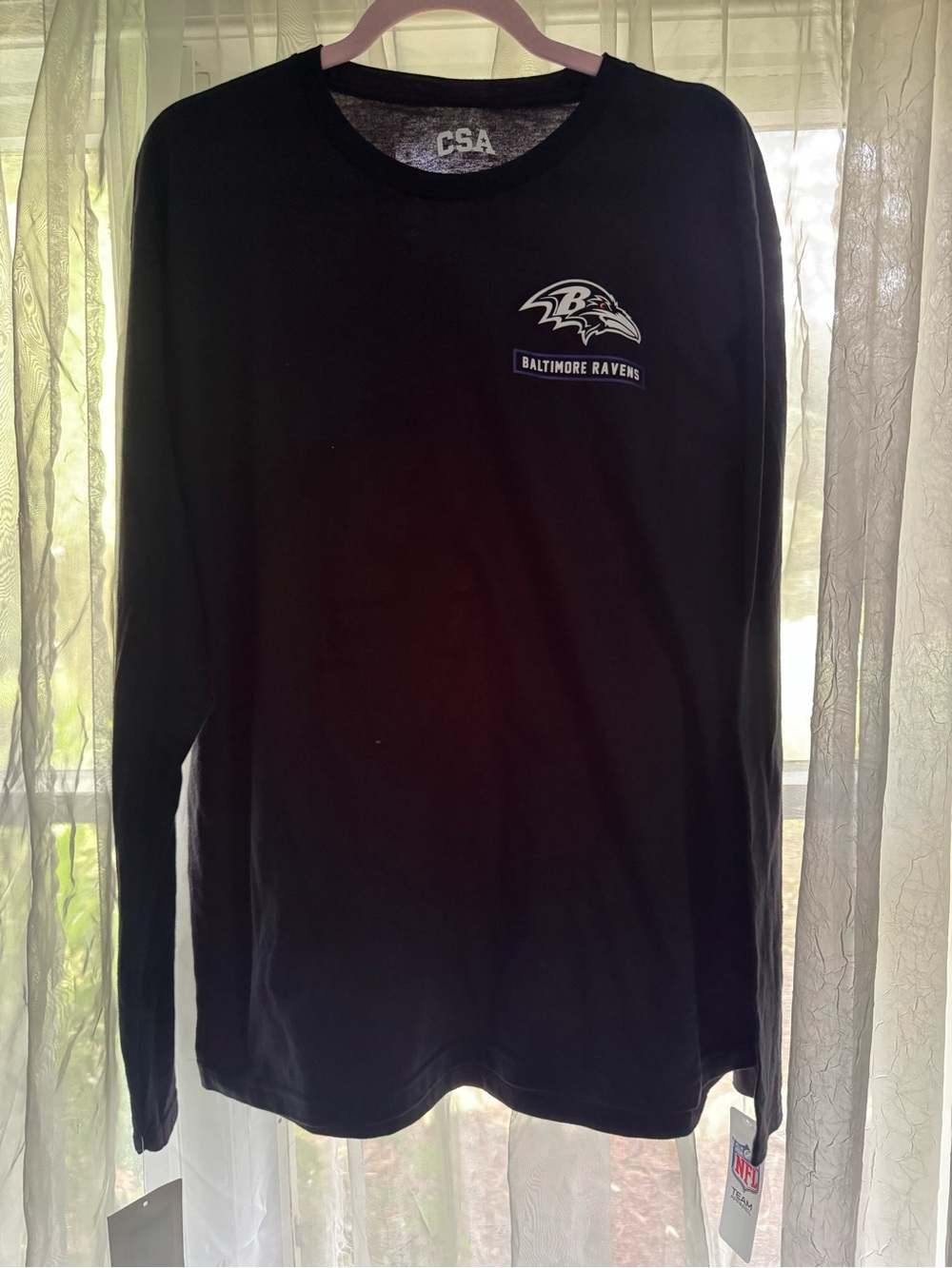 Baltimore Ravens Men's Black Long-Sleeve Crew Tee